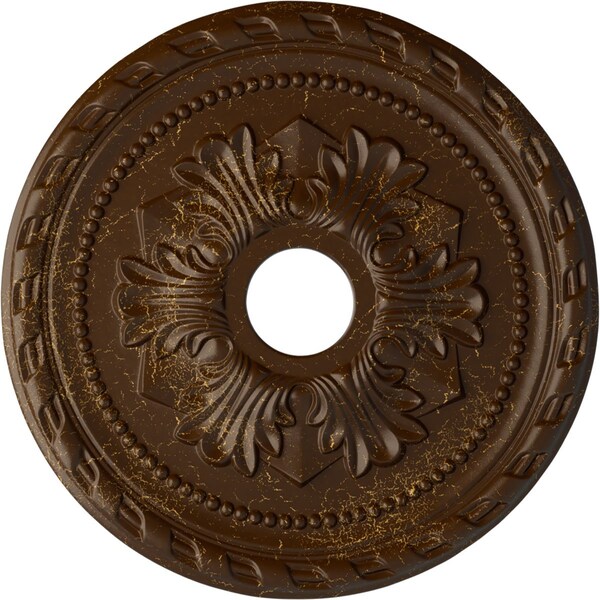Ekena Millwork Palmetto Ceiling Medallion (Canopies up to 5"), 20 7/8"OD x 3 5/8"ID x 1 5/8"P, Root Beer Crackle CM20PMRBC - main